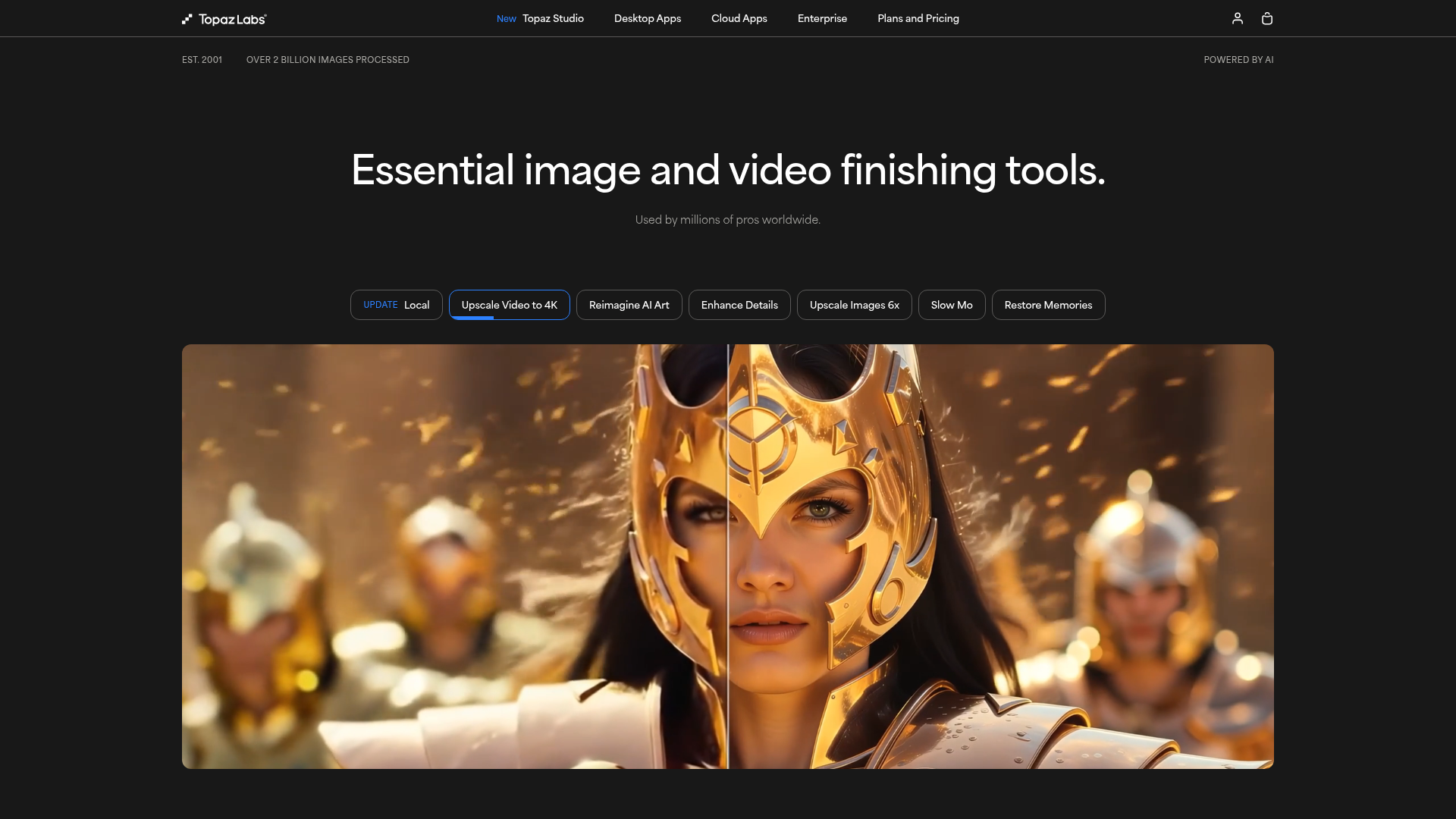 Logo Topaz Labs, ferramenta de IA para produtividade