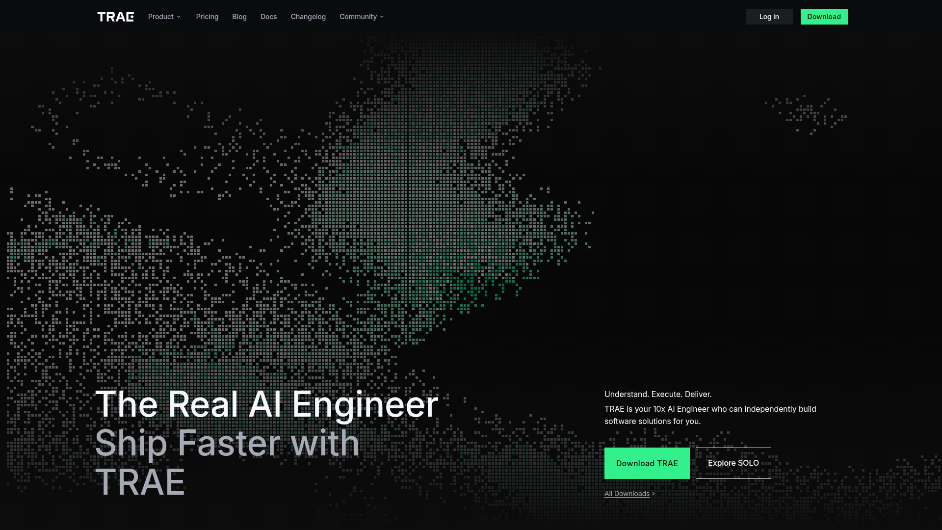 Logo TRAE, ferramenta de IA para produtividade