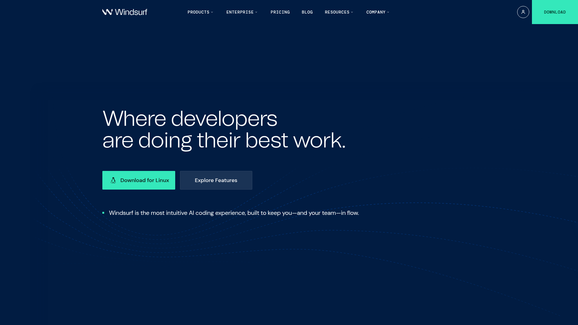 Logo Windsurf, ferramenta de IA para produtividade