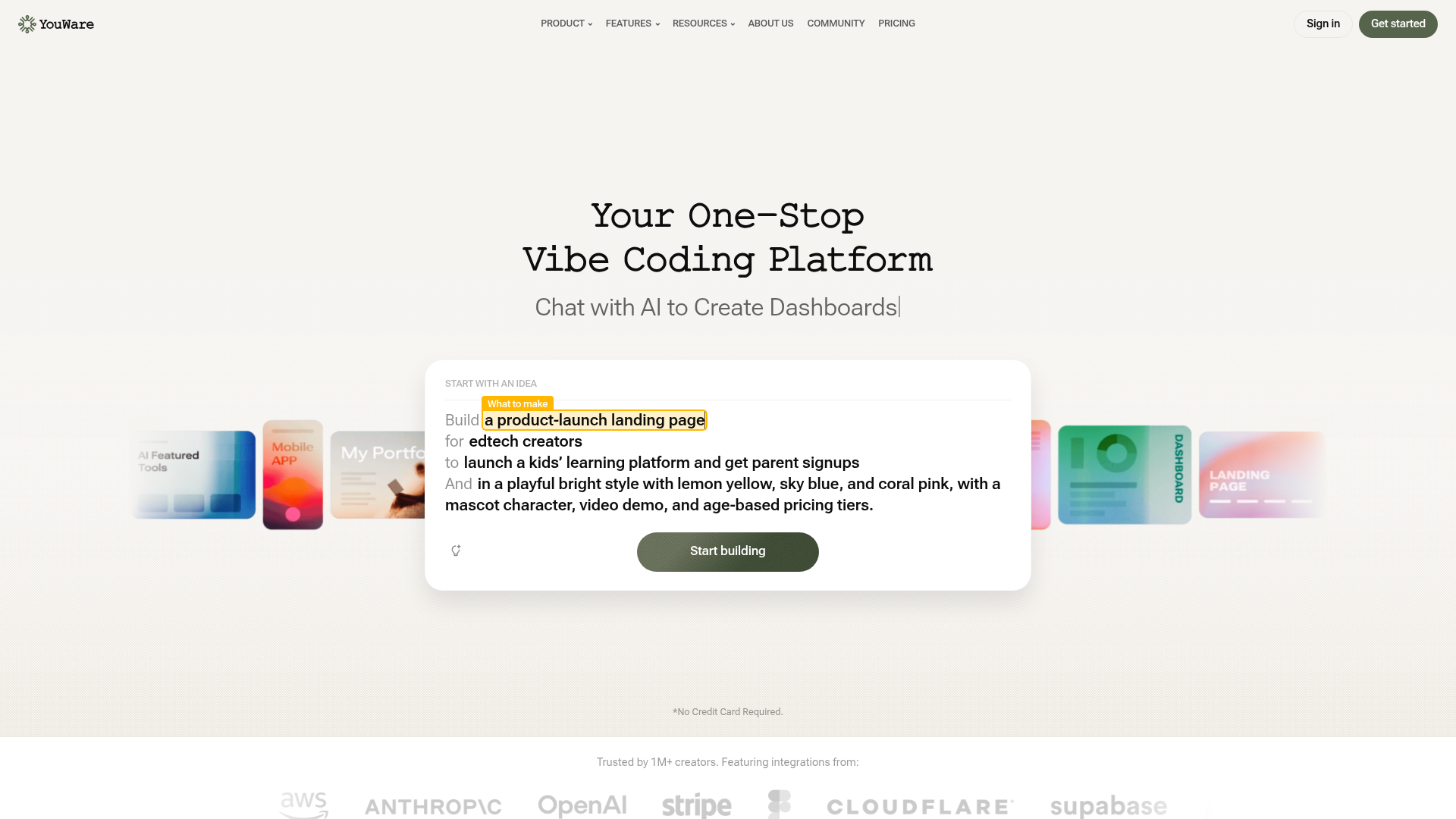 Logo YouWare, ferramenta de IA para produtividade